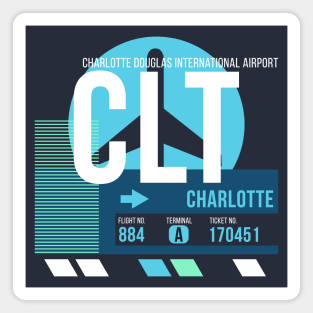 Charlotte (CLT) Airport // Sunset Baggage Tag Magnet